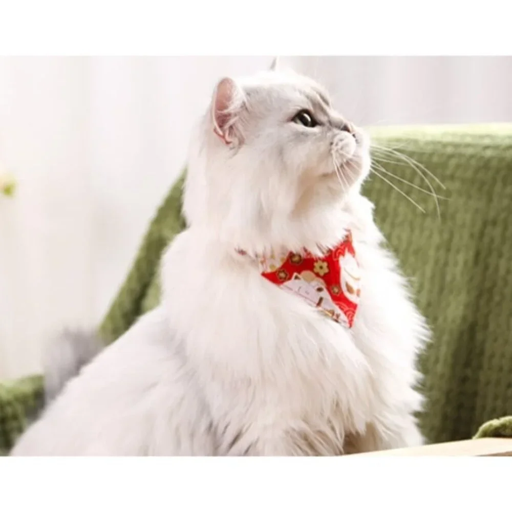 Japanese Cat Faces Collar Adjustable Bandana M | Small and Medium Dog or Cat